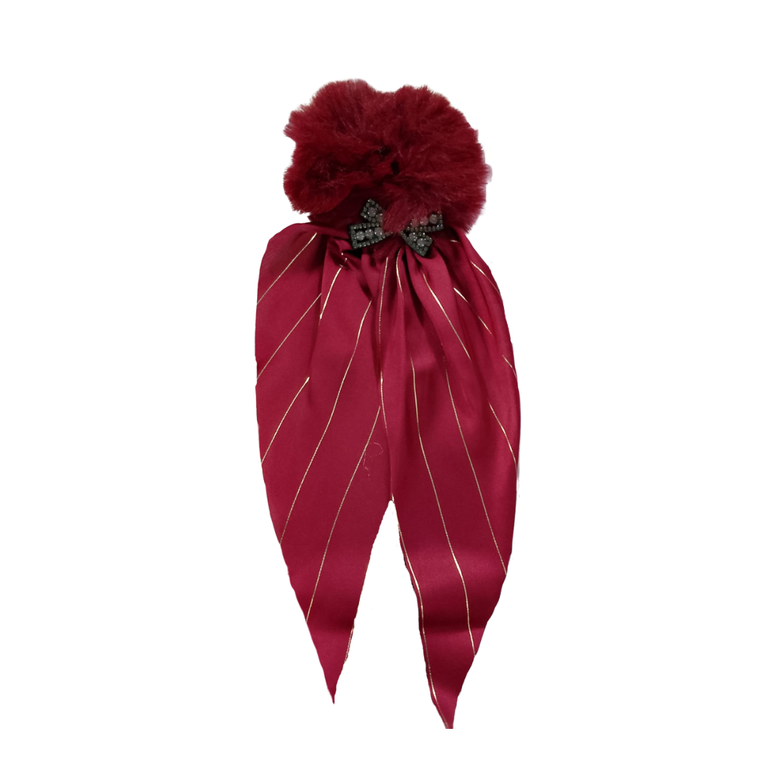 Girls hair poni with ribbon