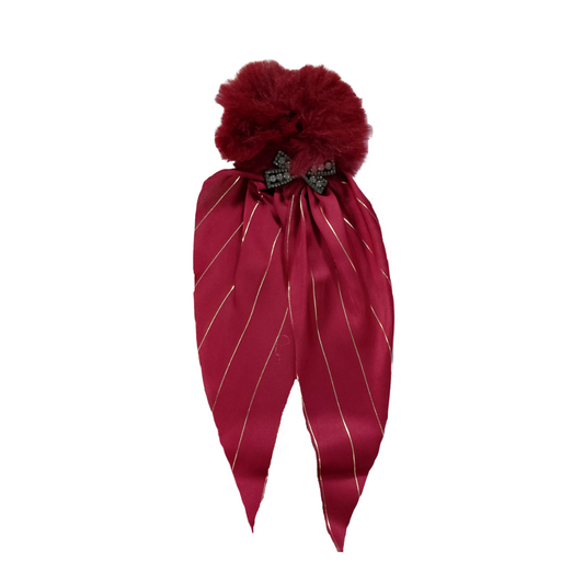 Girls hair poni with ribbon